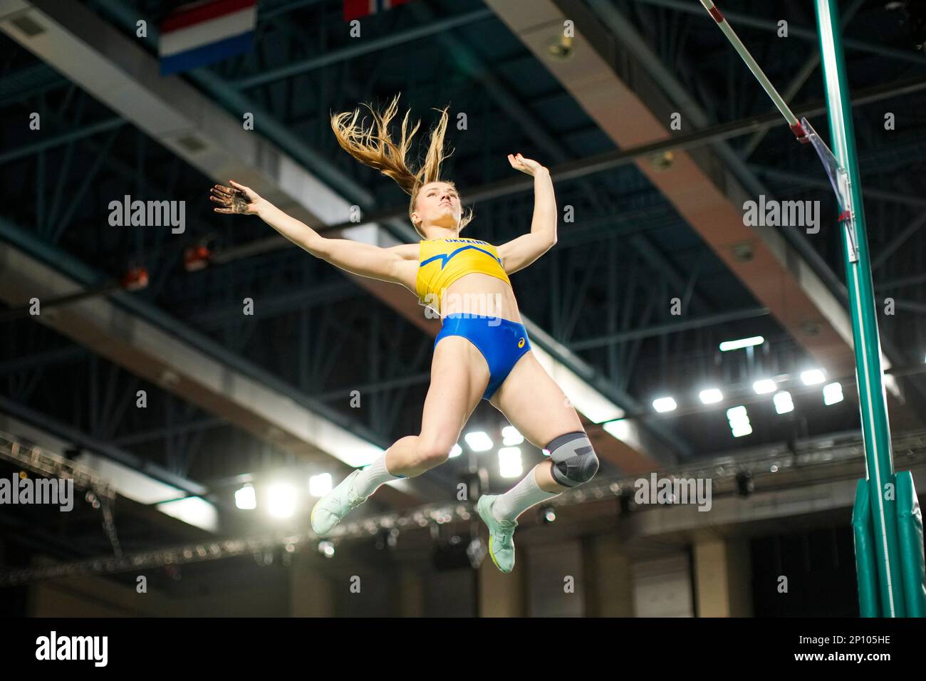Yana Hladiychuk, of Ukraine, makes an attempt in a Women Pole Vault