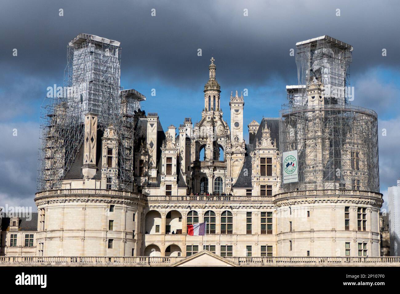 Chambord, France, February 25, 2023. The Chateau de Chambord is the largest chateau in the Loire Valley. Stock Photo