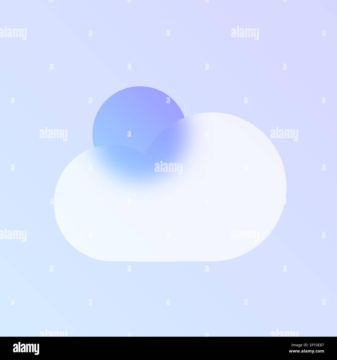 cloud glass morphism trendy style icon Stock Vector