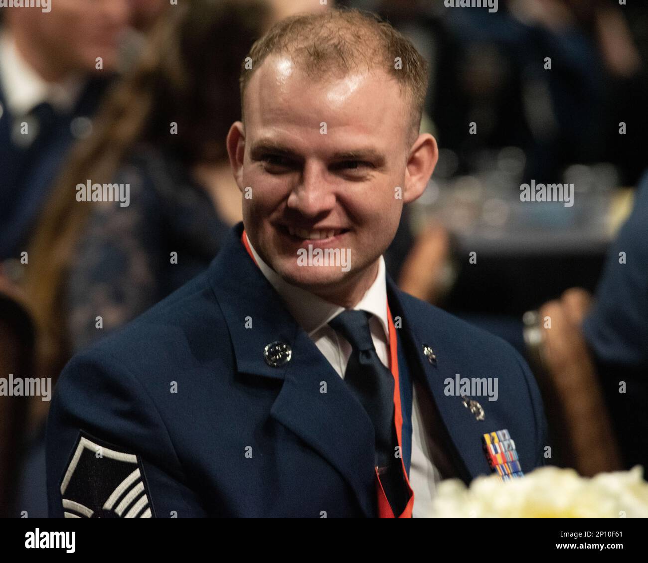 The Utah Air National Guard honor their outstanding nominees during the Airmen of the Year banquet at the Utah Cultural Celebration Center on Jan. 7th, 2023. The Airmen of the Year award program is designed to recognize Airmen who display superior leadership, job performance and personal achievement.  (Air National Guard photo by: Tech. Sgt. Danny Whitlock) Stock Photo