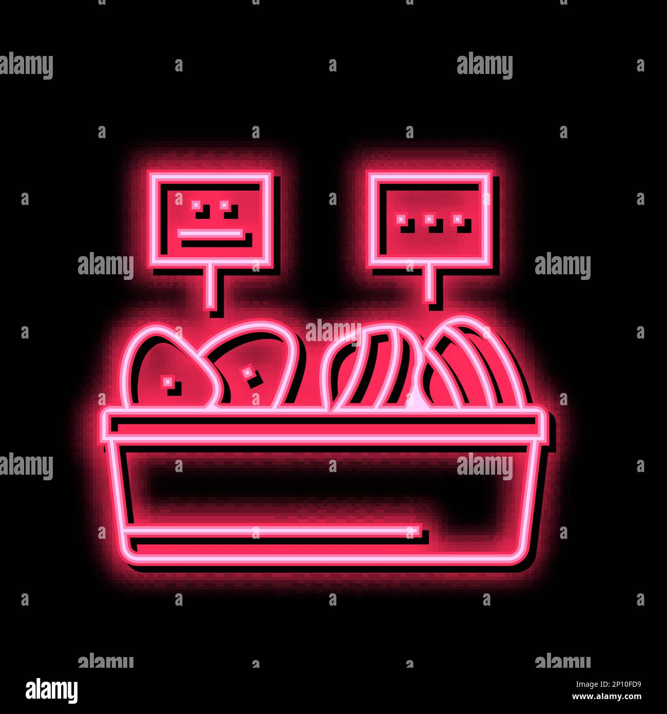 tuna fish meat in container neon glow icon illustration Stock Vector