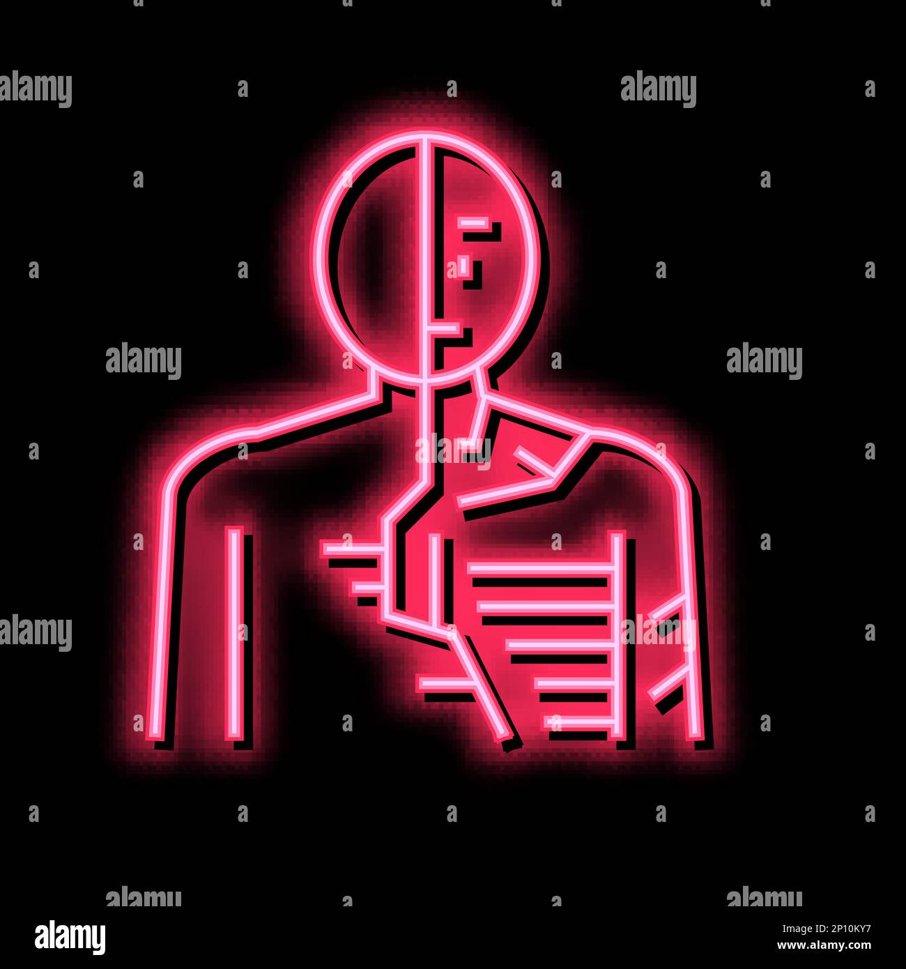 android robot human neon glow icon illustration Stock Vector Image ...