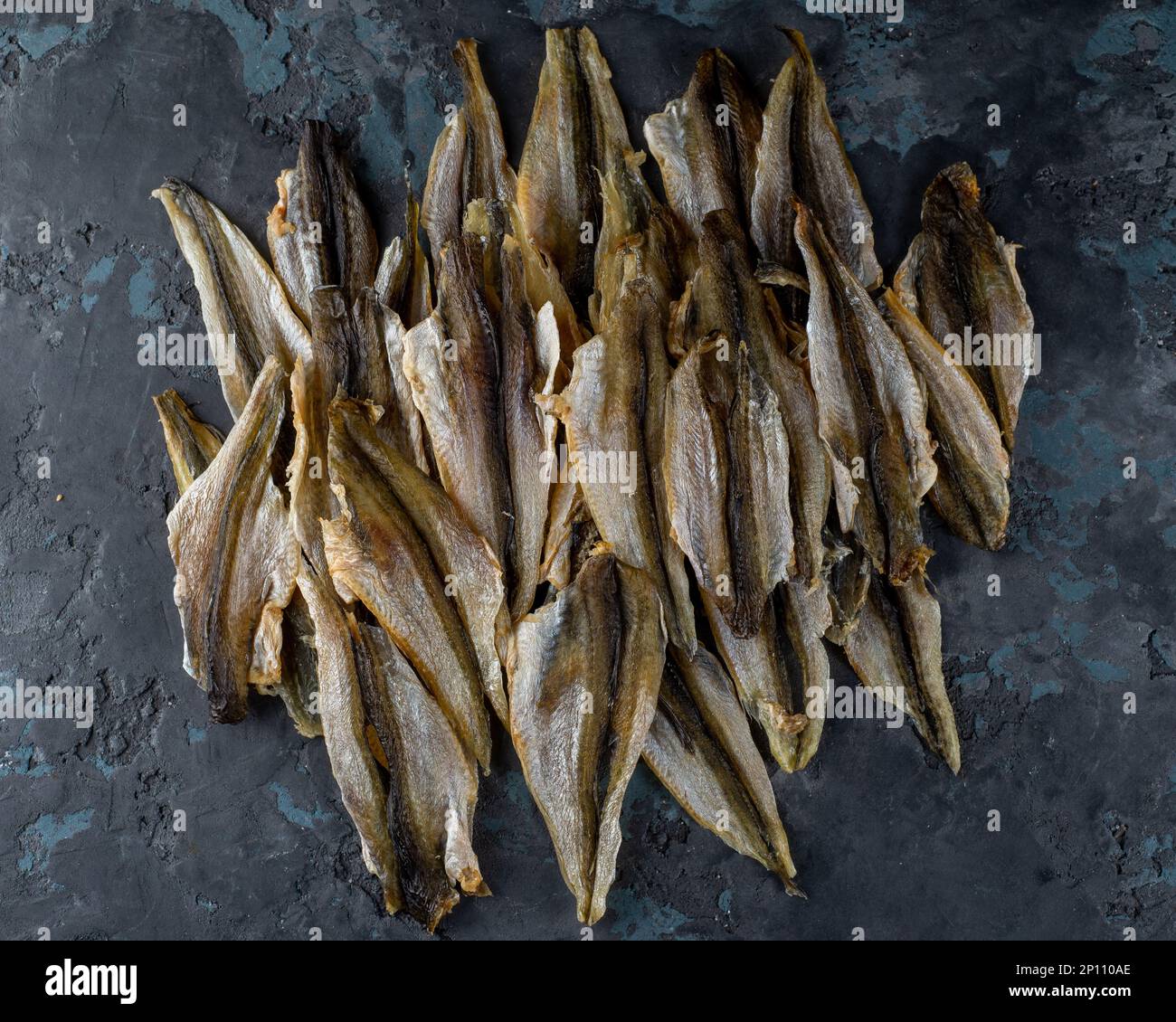 Salted dried horse mackerel fish. Fish appetizer for beer. Stockfish