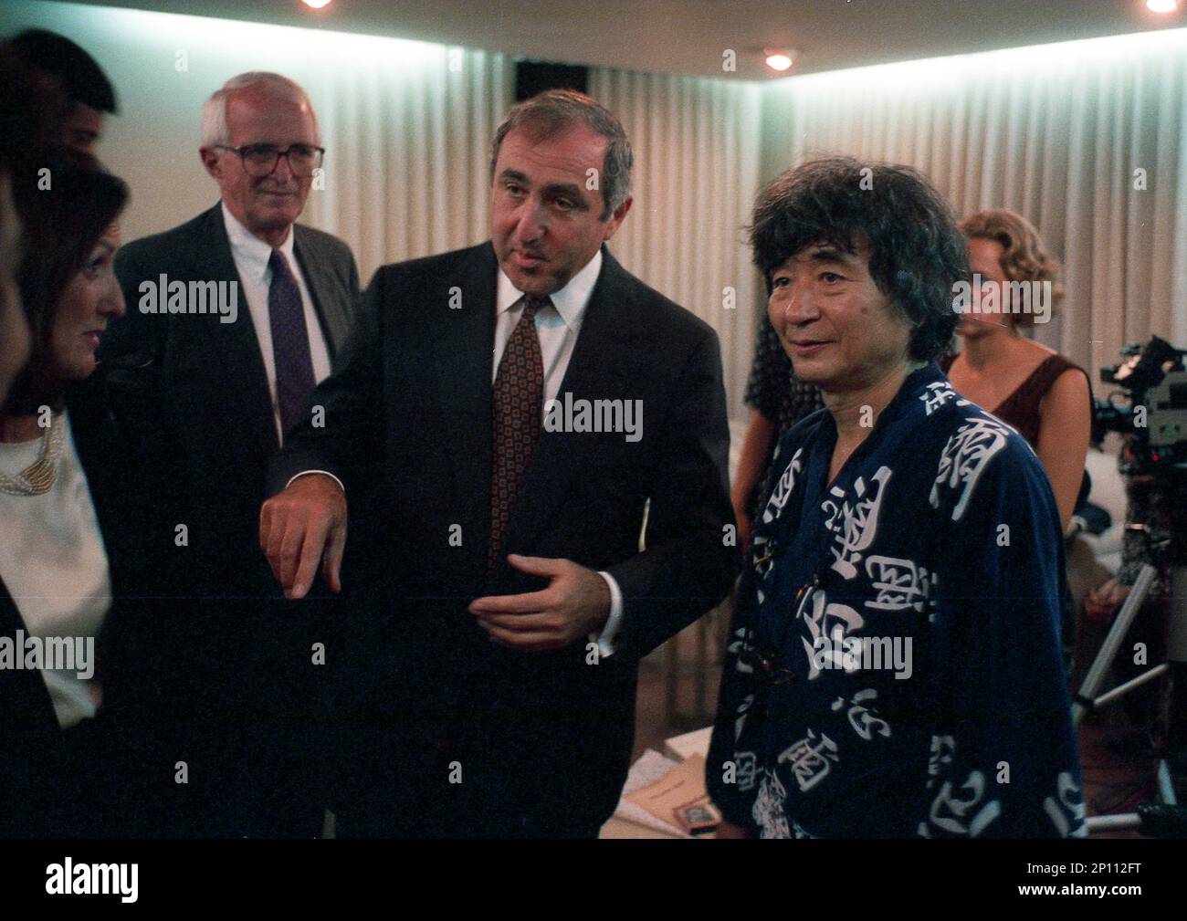 Japanese conductor Seiji Ozawa during a rehearsal with the Boston Symphony Orchestra at the Buenos Aires Teatro Colón, Argentina, October 22nd, 1992 Stock Photo