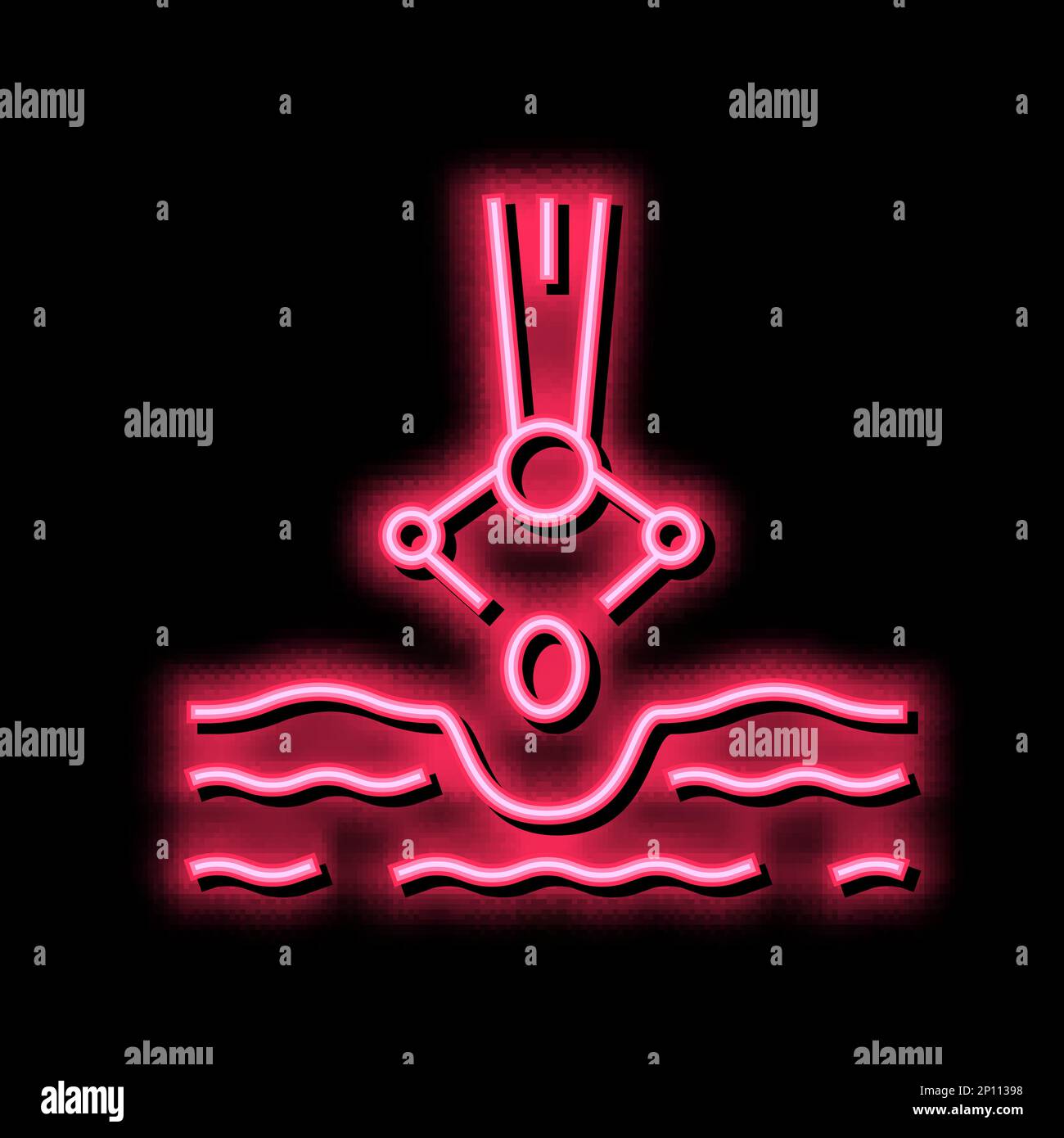 mechanical robot sowing neon glow icon illustration Stock Vector Image ...