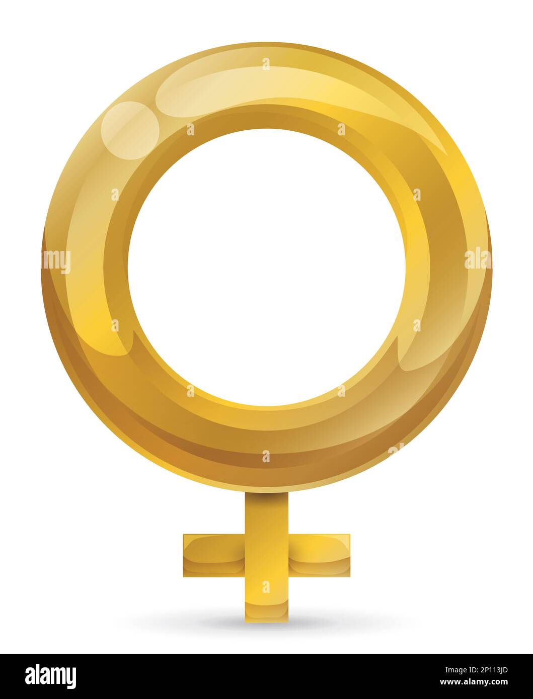 Female or Venus symbol in golden and glossy effect in gradient style. Stock Vector