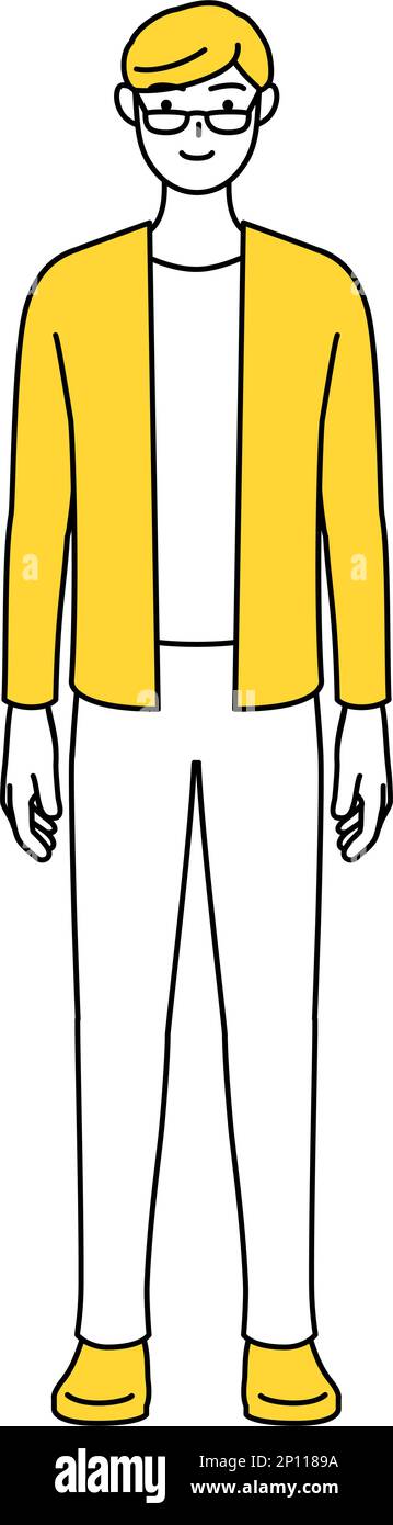 A casually dressed young man, standing Stock Vector