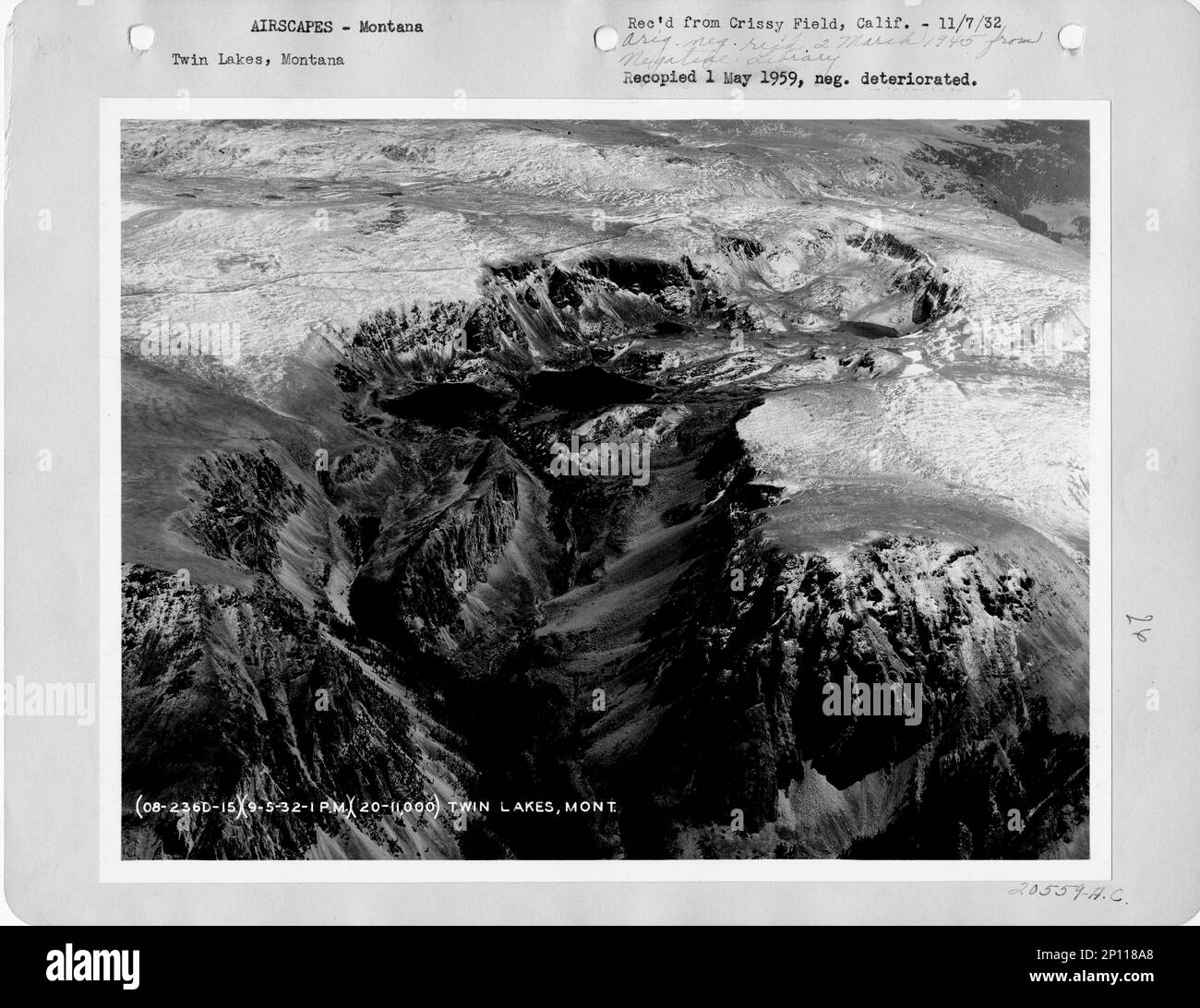 Montana - Red Lodge through Twin Lakes, Aerial Photograph Stock Photo