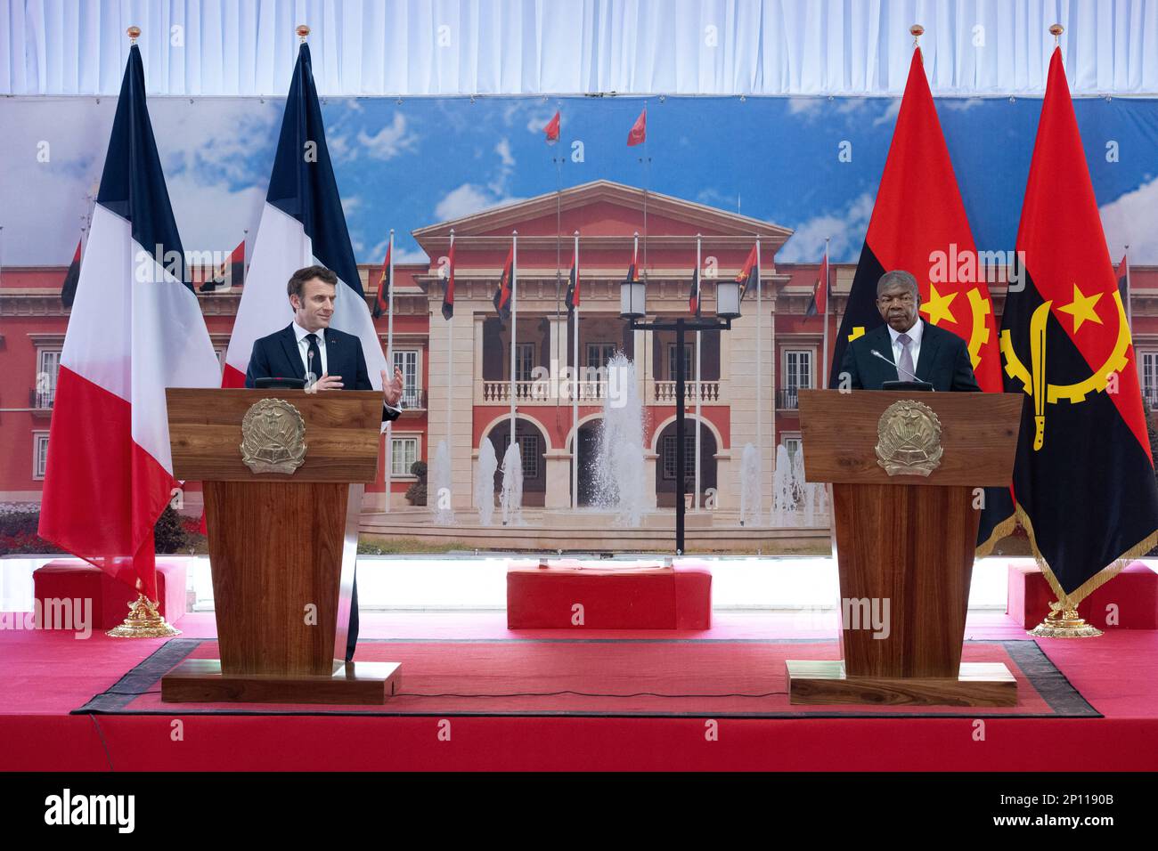 Luanda, Angola. 03rd Mar, 2023. French President Emmanuel Macron and
