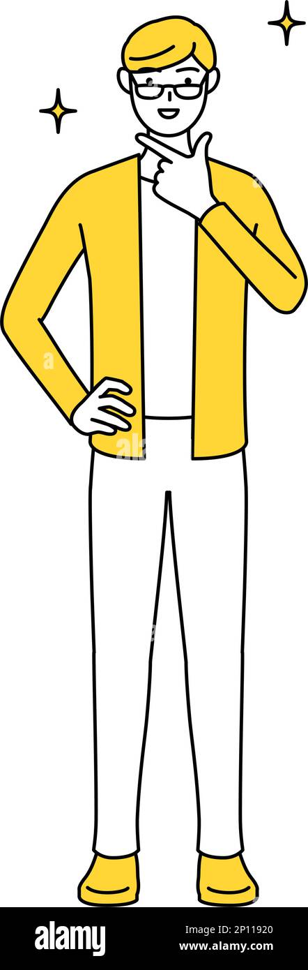 A casually dressed young man in a confident pose Stock Vector Image ...
