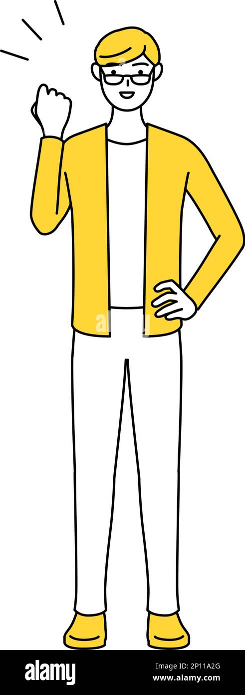 A casually dressed young man posing with guts Stock Vector Image & Art ...