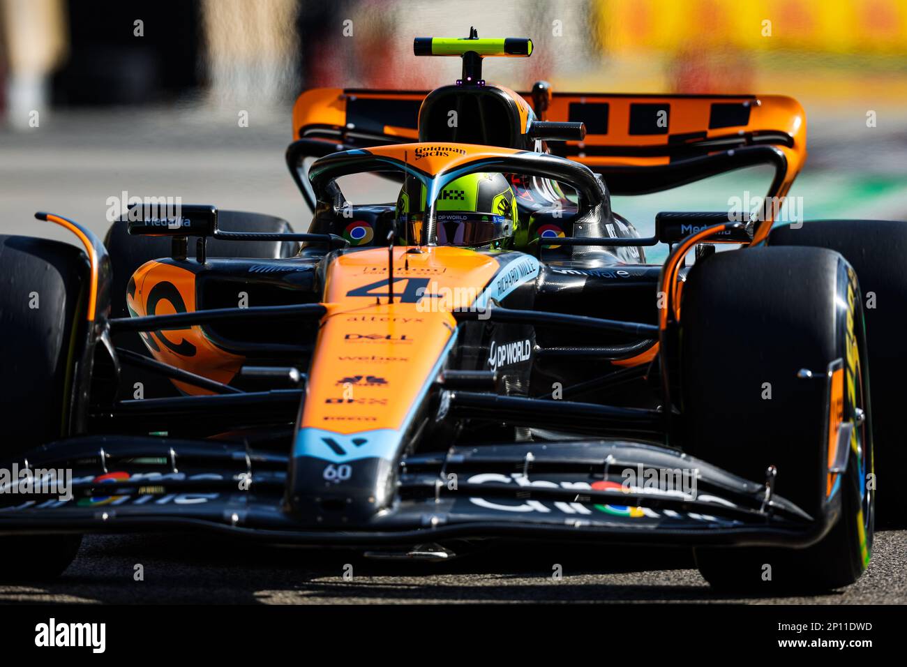 04 NORRIS Lando (gbr), McLaren F1 Team MCL60, action during the Formula 1 Gulf Air Bahrain Grand Prix 2023, 1st round of the 2023 FIA Formula One World Championship from March 2