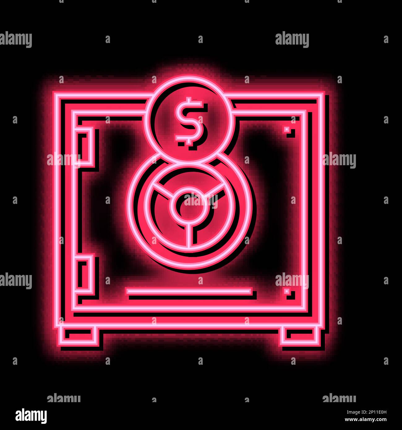safe security equipment neon glow icon illustration Stock Vector Image ...