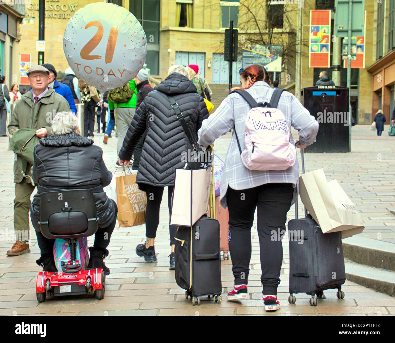 Glasgow, Scotland, UK  3rd March, 2023. UK Weather. Cloudy day and the spring like weather saw people take to the streets as life returned to the city centre after winter. Buchanan street the style mile of scotland is busy with shoppers. Credit Gerard Ferry/Alamy Live News Stock Photo