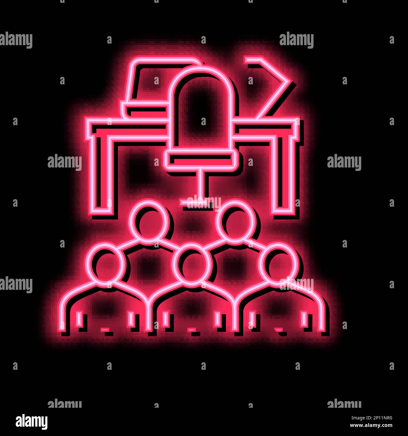 workspace colleagues neon glow icon illustration Stock Vector Image ...