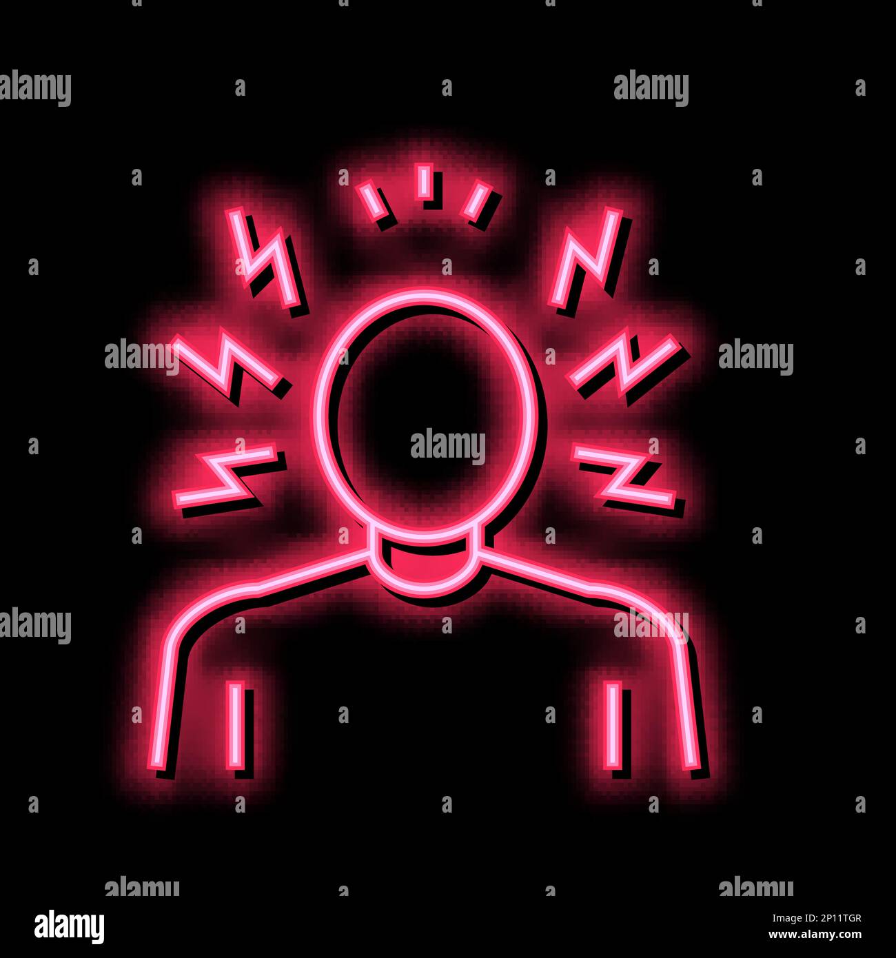 anger psychological problems neon glow icon illustration Stock Vector ...