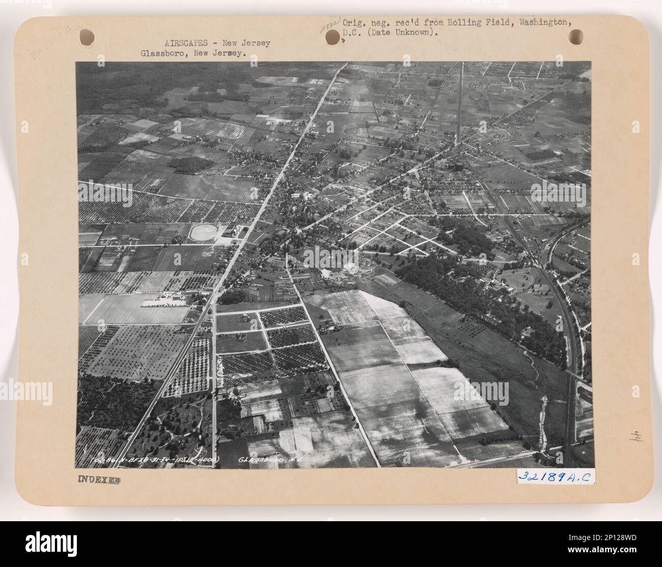 New Jersey Elmer through Hightstown, Aerial Photograph Stock Photo