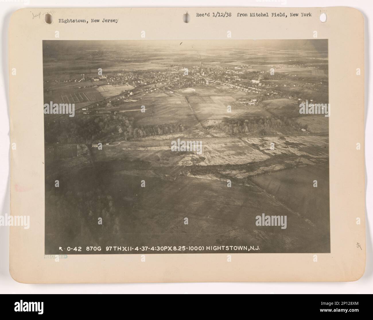 New Jersey Elmer through Hightstown, Aerial Photograph Stock Photo