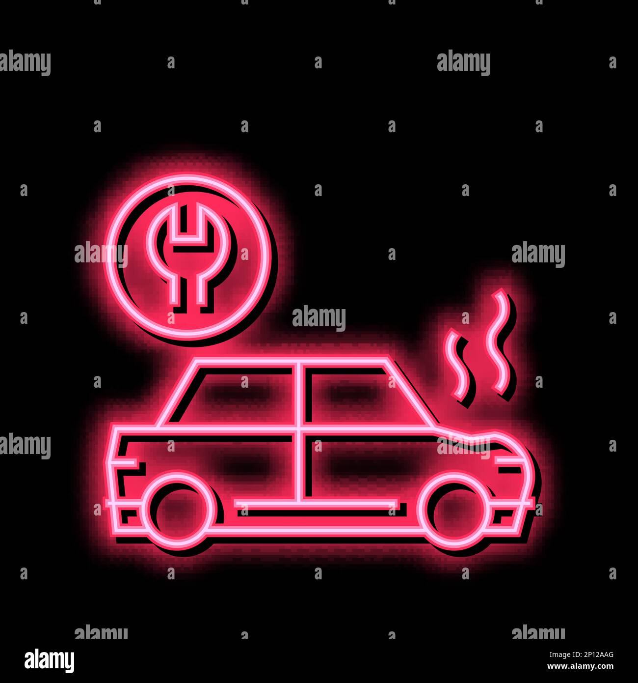 car repair neon glow icon illustration Stock Vector Image & Art - Alamy