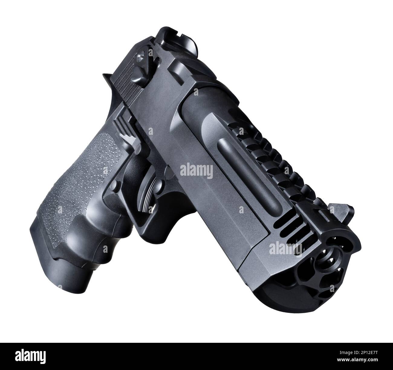 Semi-auto pistol isolated on a white background Stock Photo - Alamy