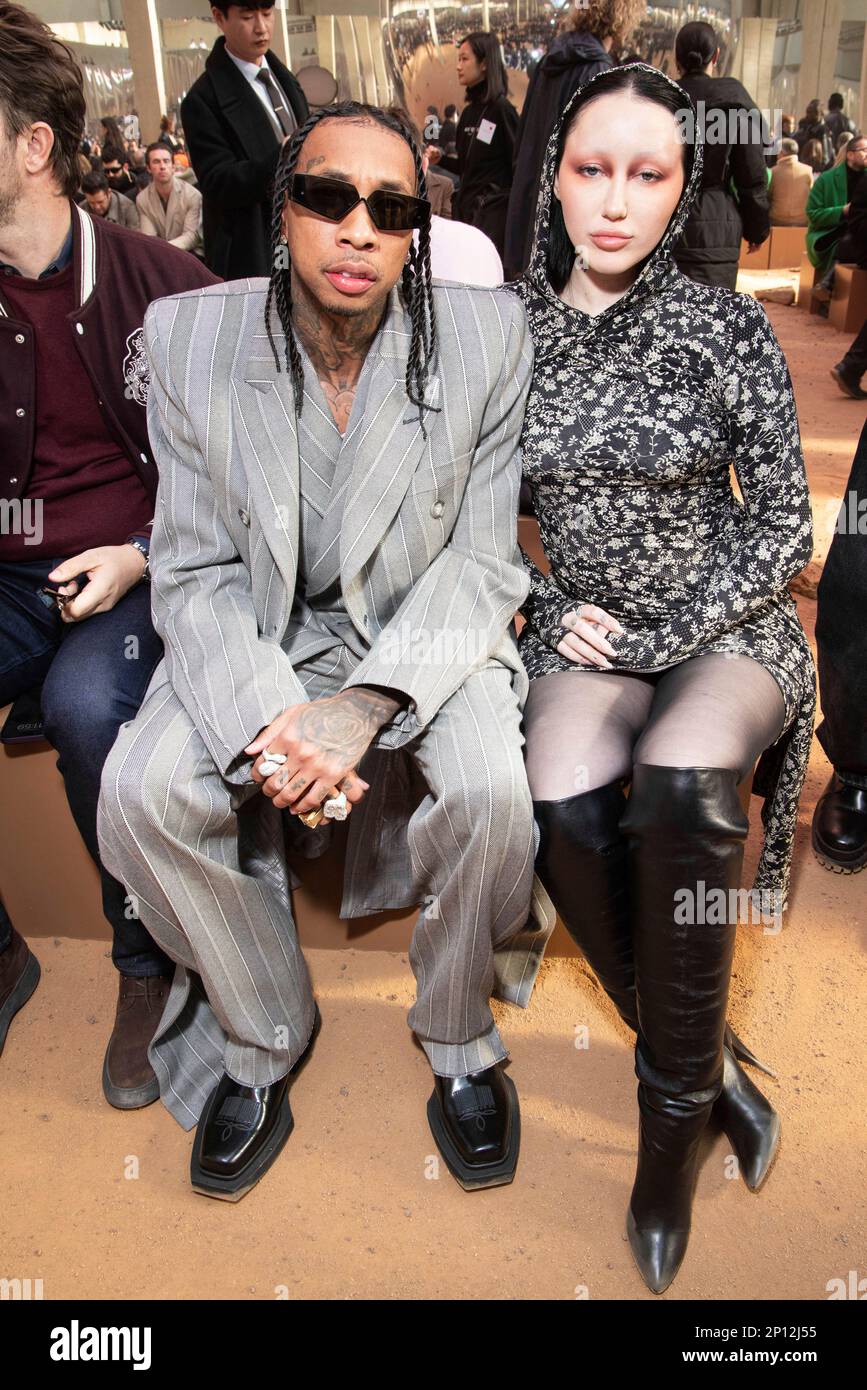 Tyga and Noah Cyrus pose before the OffWhite Fall/Winter 20232024