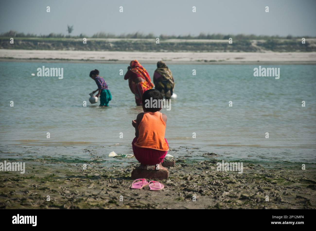 Pictures of padma river side view in Bangladesh. Stock Photo