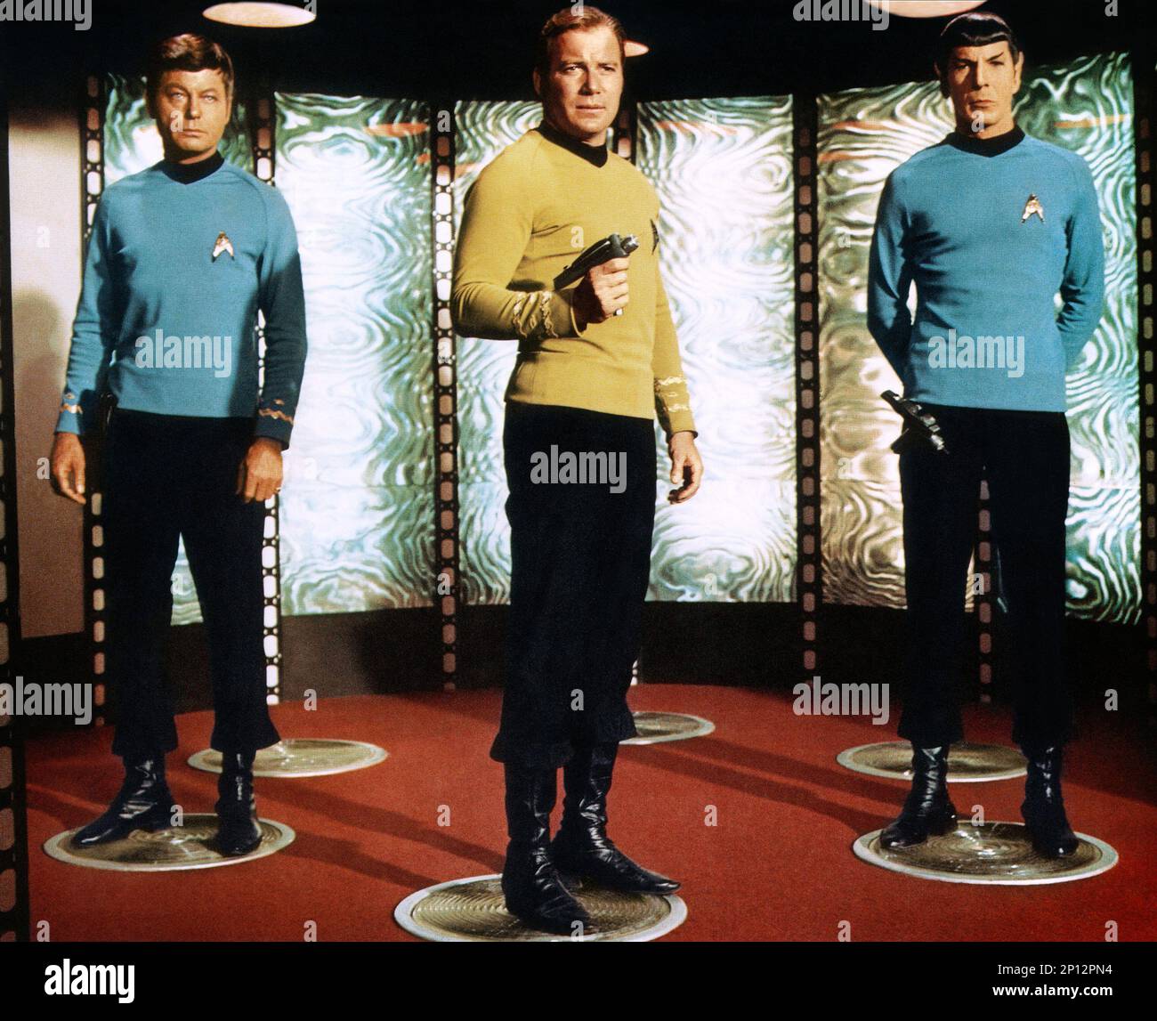 Star Trek  DeForest Kelley, William Shatner & Leonard Nimoy Stock Photo