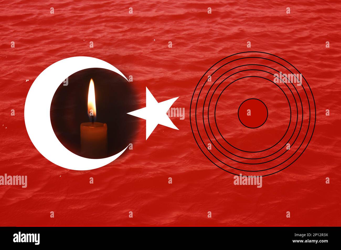 Turkey Earthquake, February 6, 2023. Mournful banner. The Epicenter of