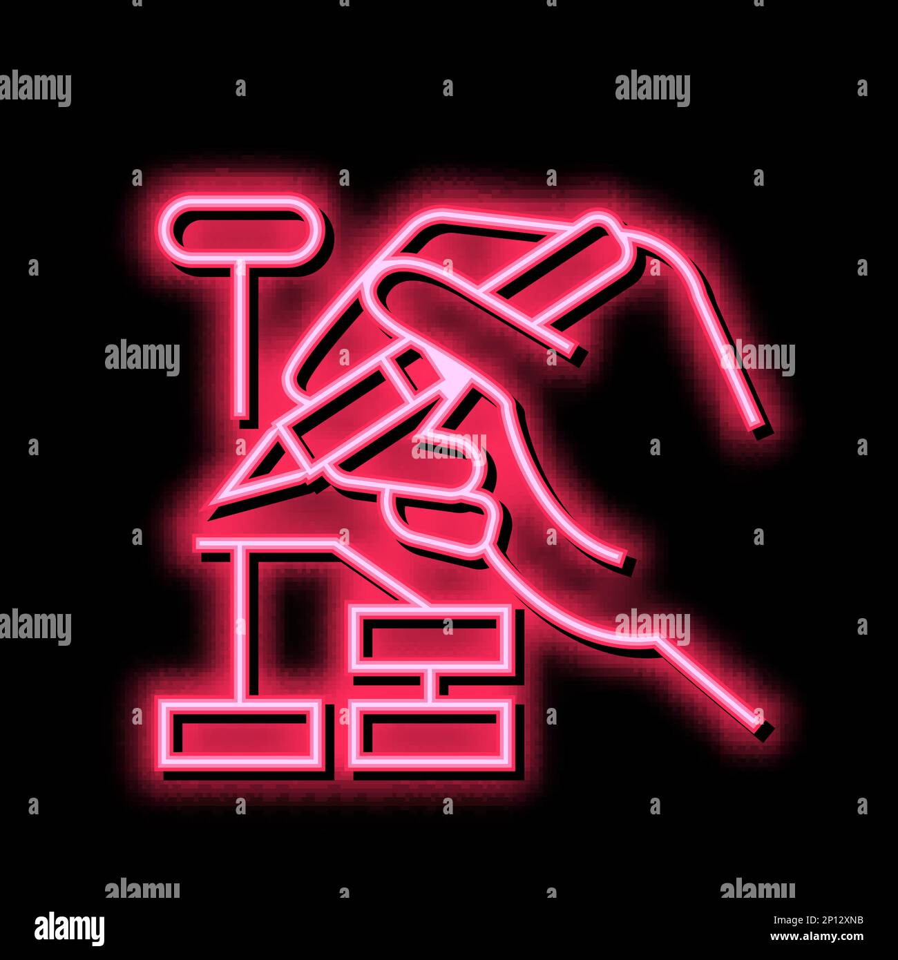 building hierarchy neon glow icon illustration Stock Vector Image & Art ...