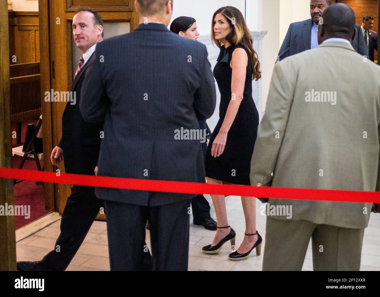 Pennsylvania Attorney General Kathleen Kane arrives for the fifth day of her trial at the
