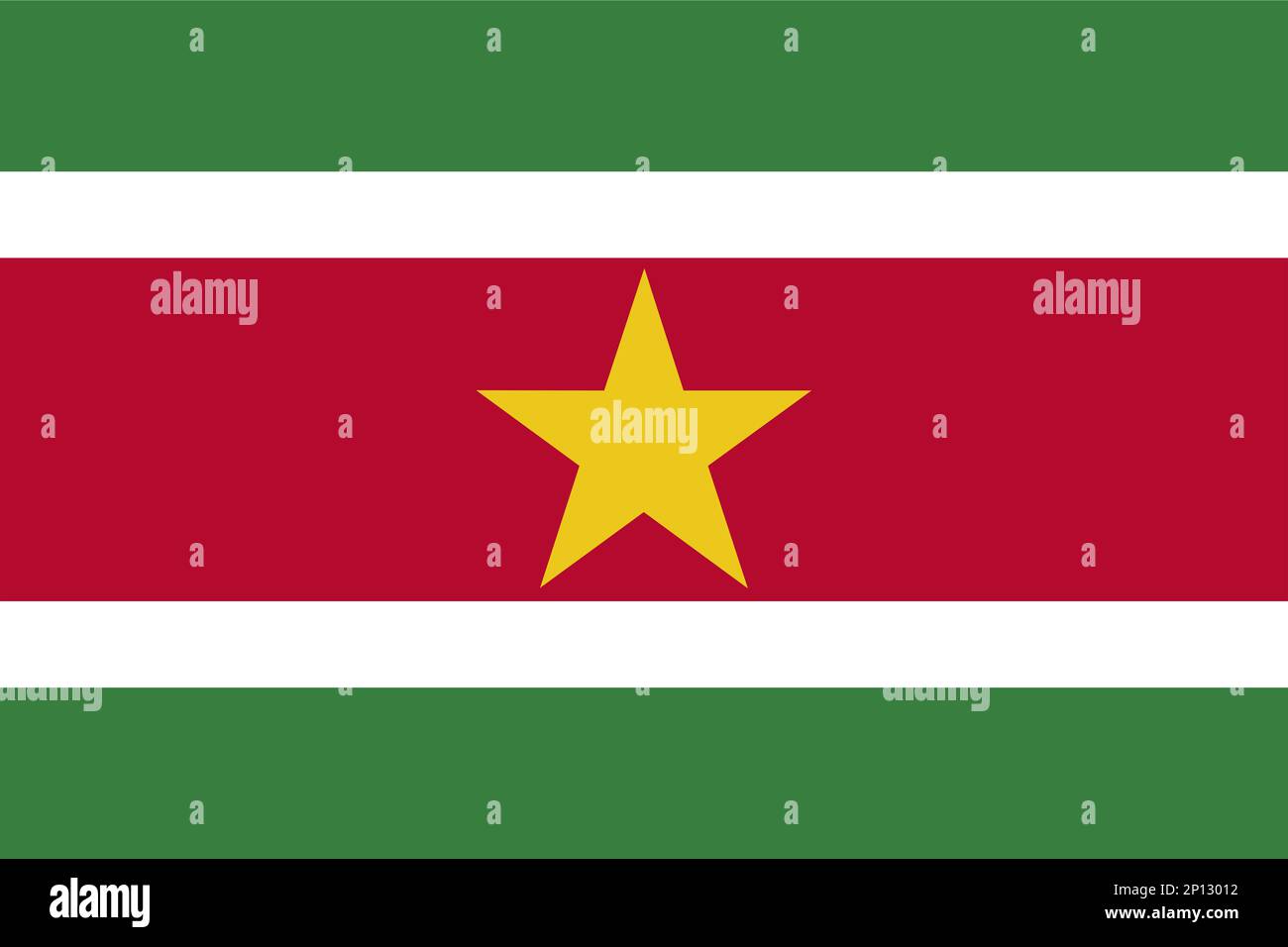 National flag of the Republic of Suriname Stock Photo