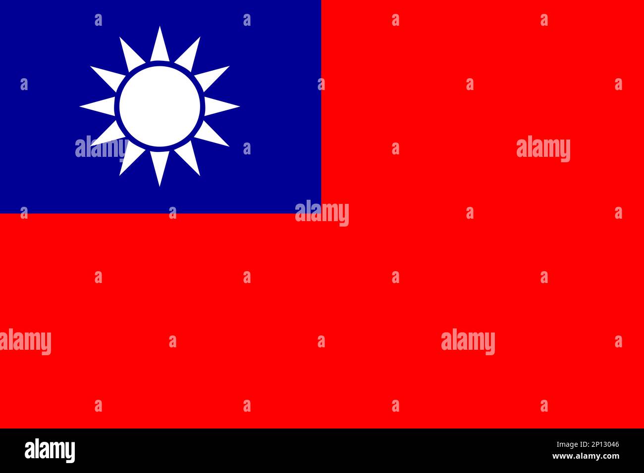 National flag of Taiwan Stock Photo