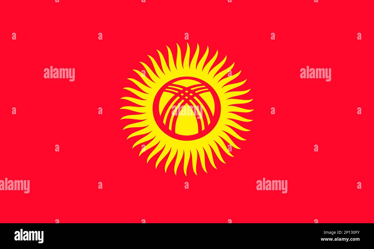 National flag of the Kyrgyz Republic Stock Photo