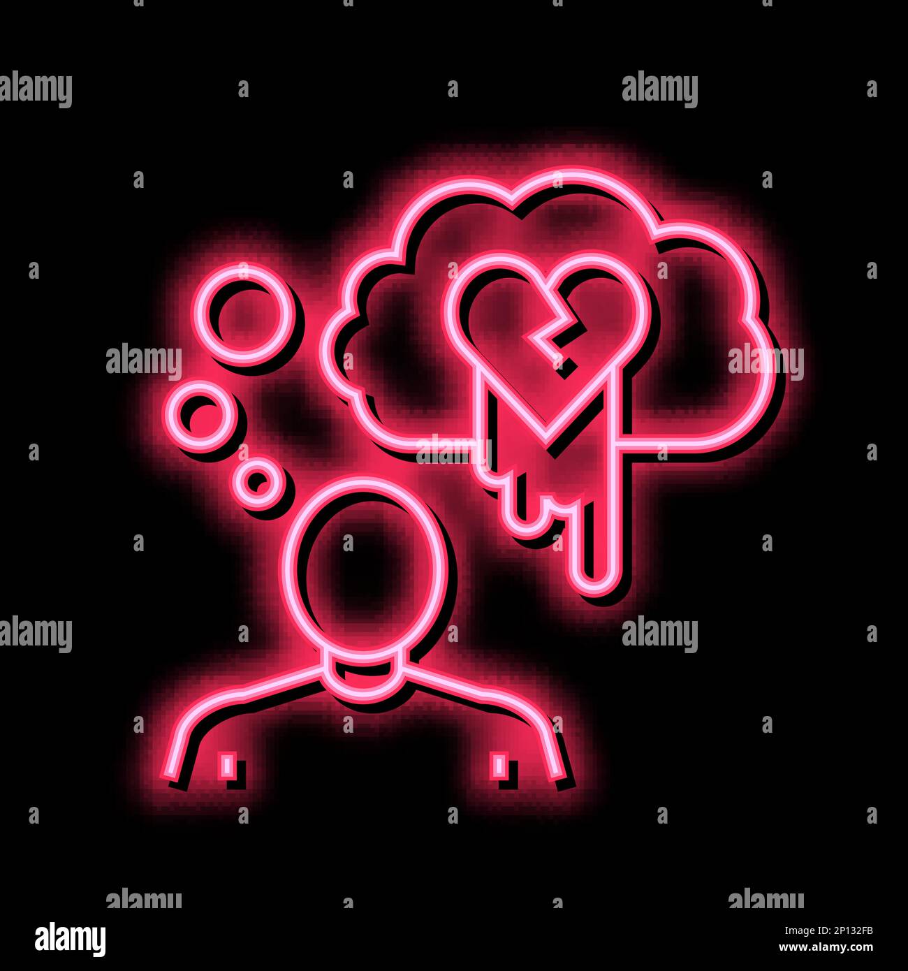 suicide psychological problems neon glow icon illustration Stock Vector ...