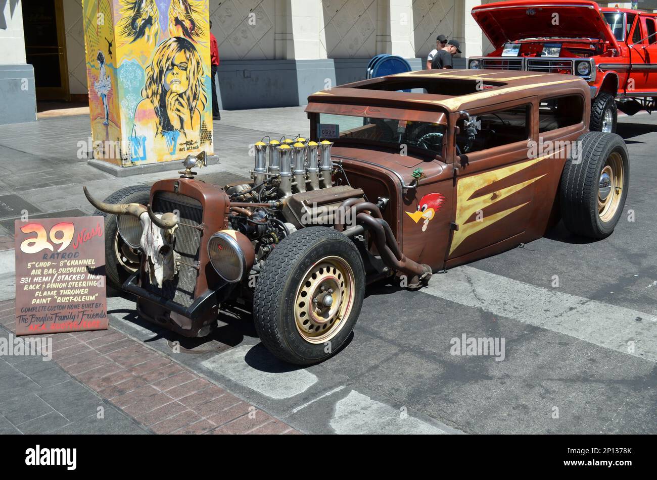 August 04 2016: Fan favorite 1929 Nash Rat Rod on display at the 30th ...
