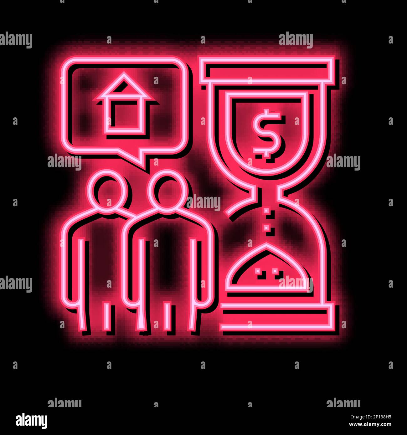 time of payment of mortgage neon glow icon illustration Stock Vector ...