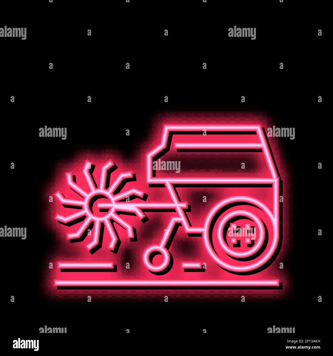 cultivator machine neon glow icon illustration Stock Vector Image & Art ...