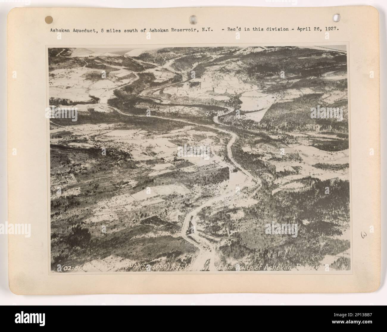 New York Ashokan Aqueduct and Reservoir, Aerial Photograph Stock