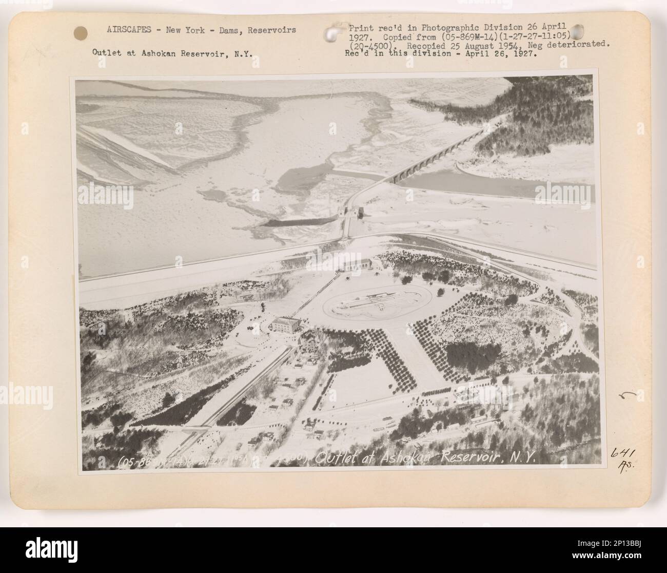 New York Ashokan Aqueduct and Reservoir, Aerial Photograph Stock