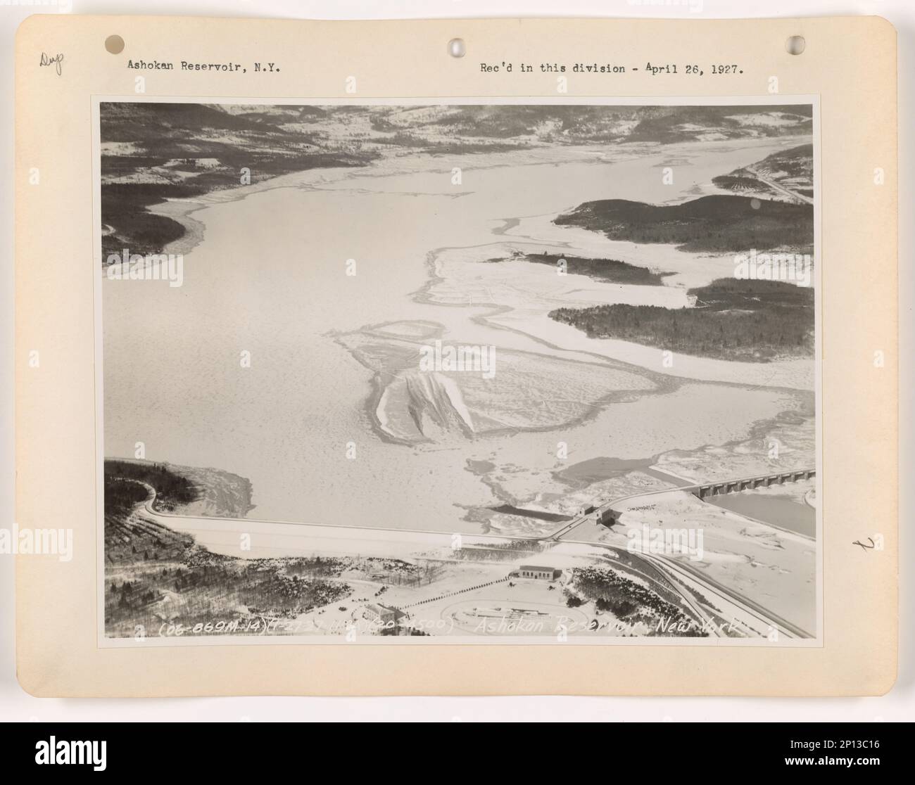 New York Ashokan Aqueduct and Reservoir, Aerial Photograph Stock