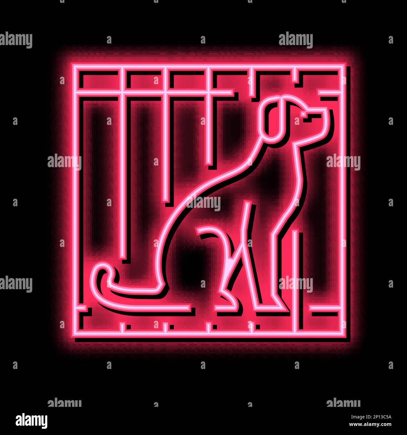 dog in cage neon glow icon illustration Stock Vector Image & Art - Alamy