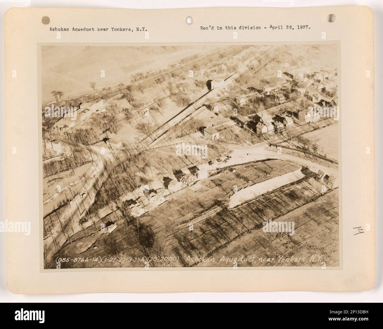 New York Ashokan Aqueduct and Reservoir, Aerial Photograph Stock