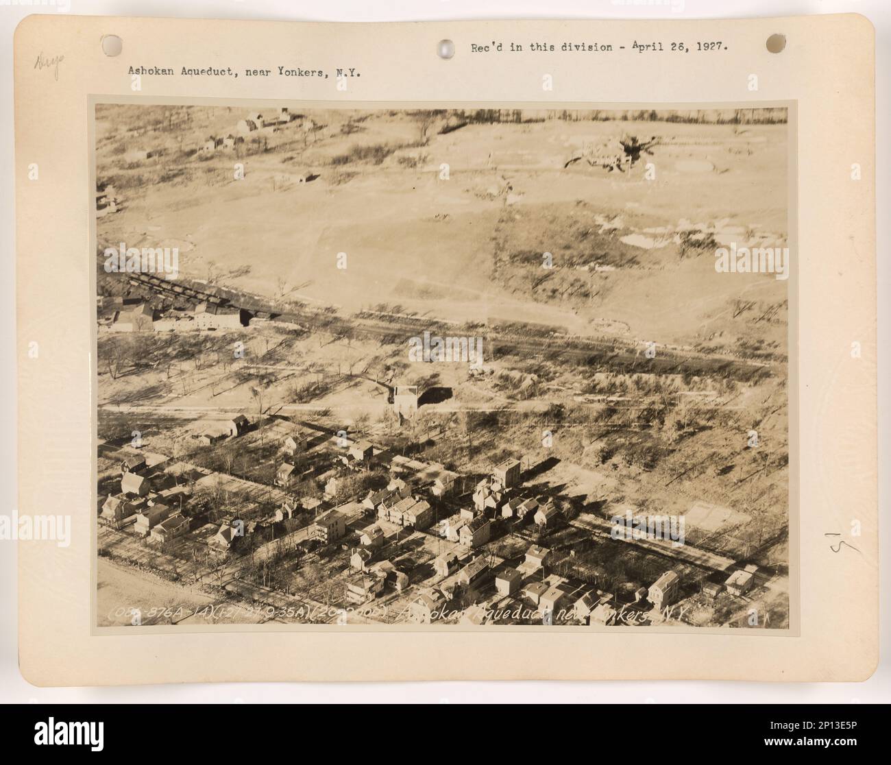 New York Ashokan Aqueduct and Reservoir, Aerial Photograph Stock