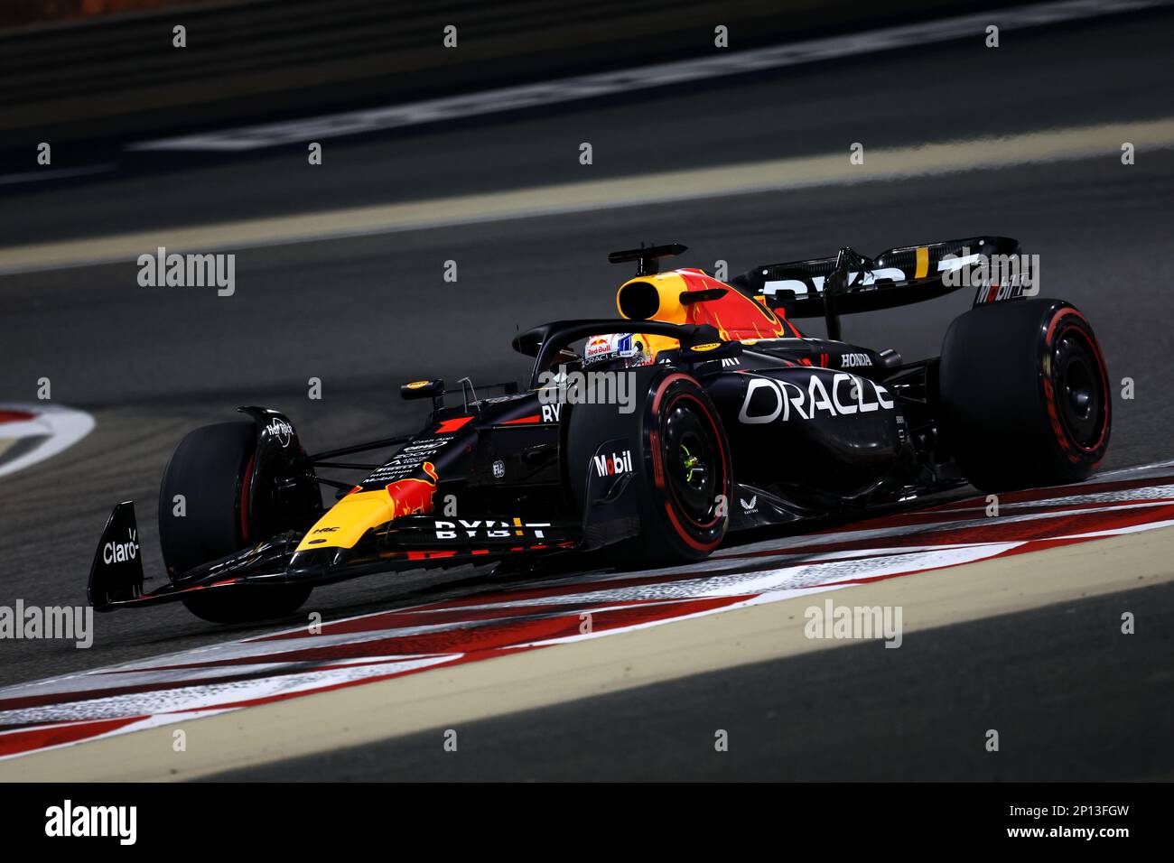 Max Verstappen (NLD) Red Bull Racing RB19. Formula One World Championship, Rd 1, Bahrain Grand Prix, Friday 3rd March 2023. Sakhir, Bahrain. Stock Photo