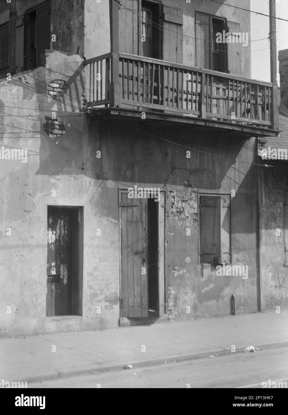 Facade of a multistory house in the French Quarter, New Orleans