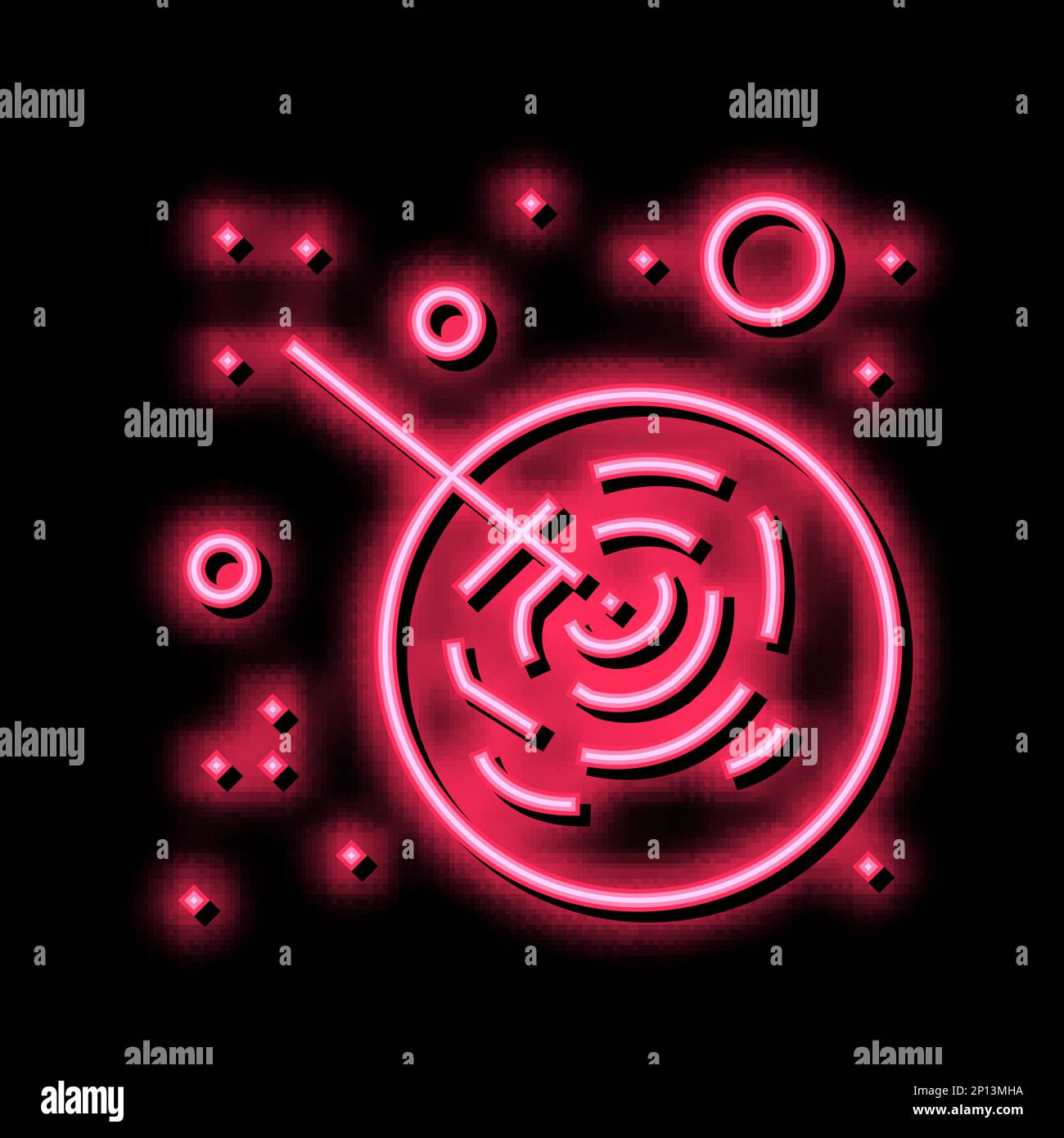 asteroid falling on planet neon glow icon illustration Stock Vector ...