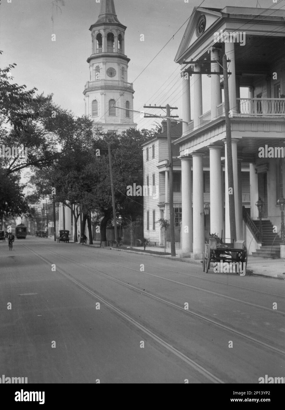 View down street to St. Michael