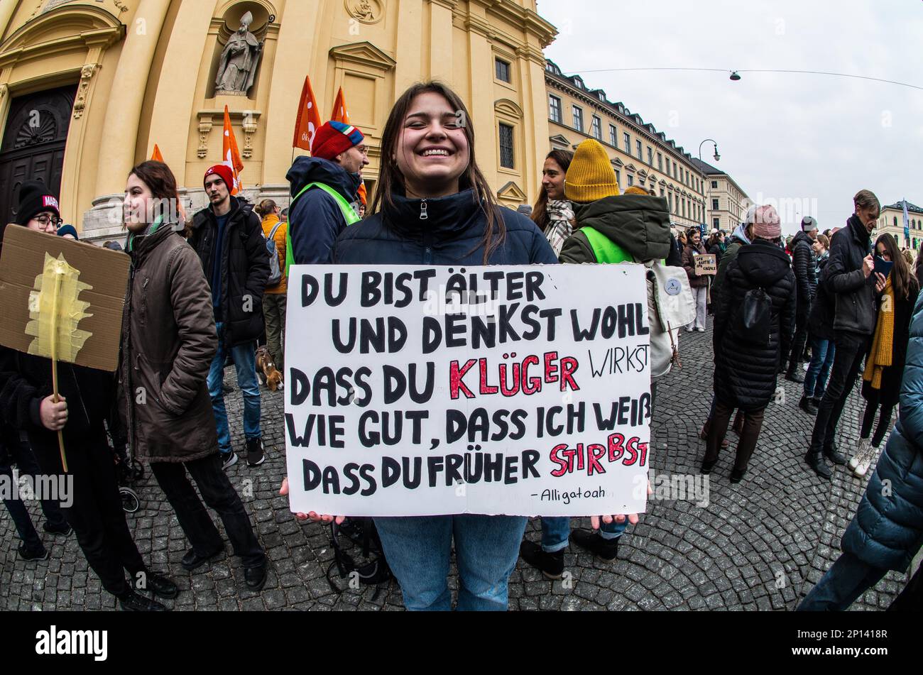 Munich, Bavaria, Germany. 3rd Mar, 2023. In Solidarity With The Fridays For Future, The Ver.di ...