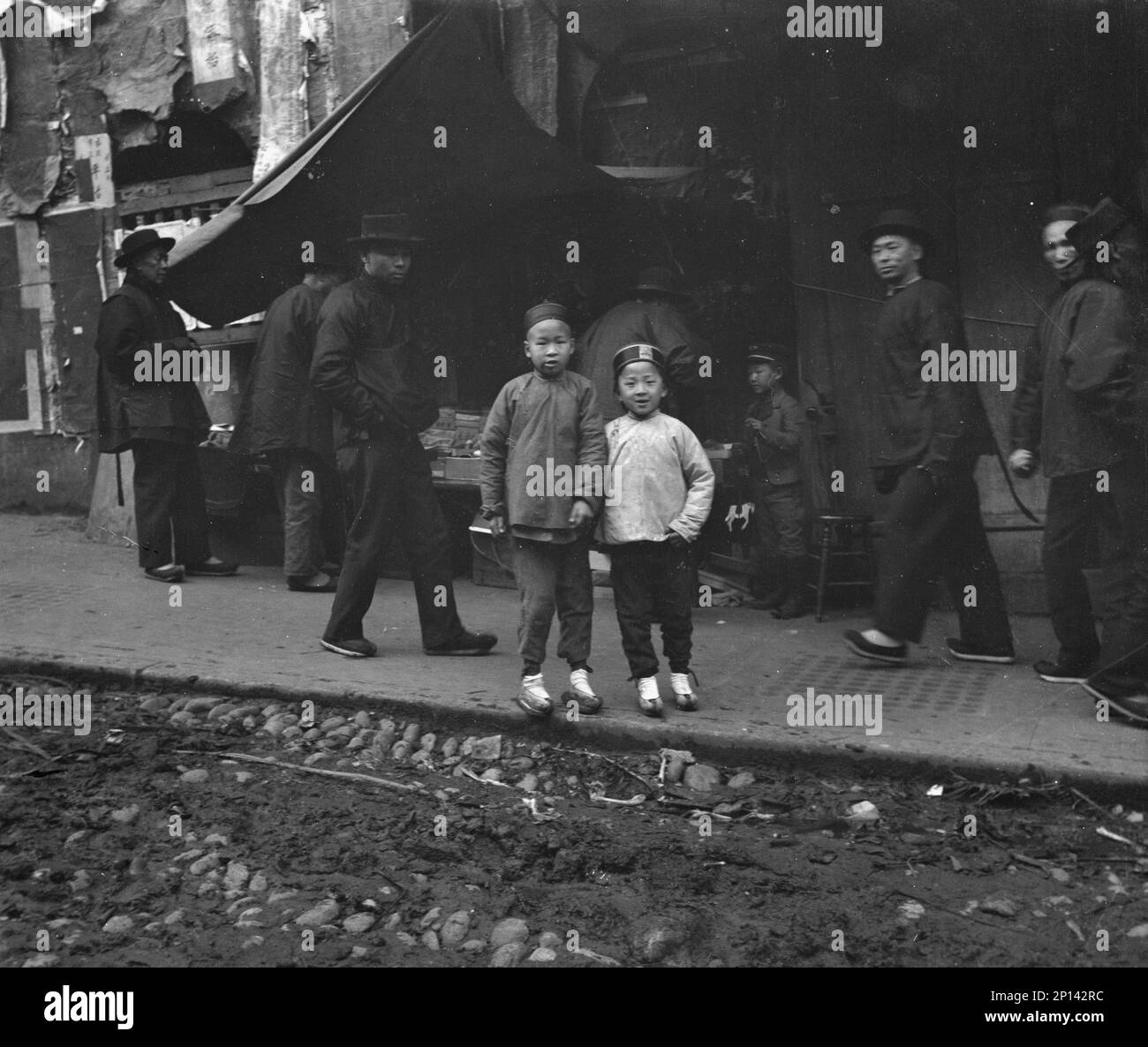 Two sheenies, Chinatown, San Francisco, between 1896 and 1906. Stock Photo