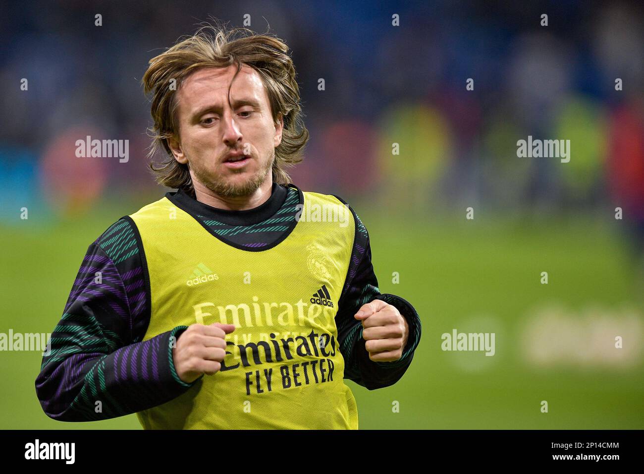 MADRID, SPAIN - MARCH 2: Luka Modric of Real Madrid prior to the Semi Final Leg One - Copa Del Rey match between Real Madrid CF and FC Barcelona at the Estadio Santiago Bernabeu on March 2, 2023 in Madrid, Spain (Photo by Pablo Morano/BSR Agency) Stock Photo